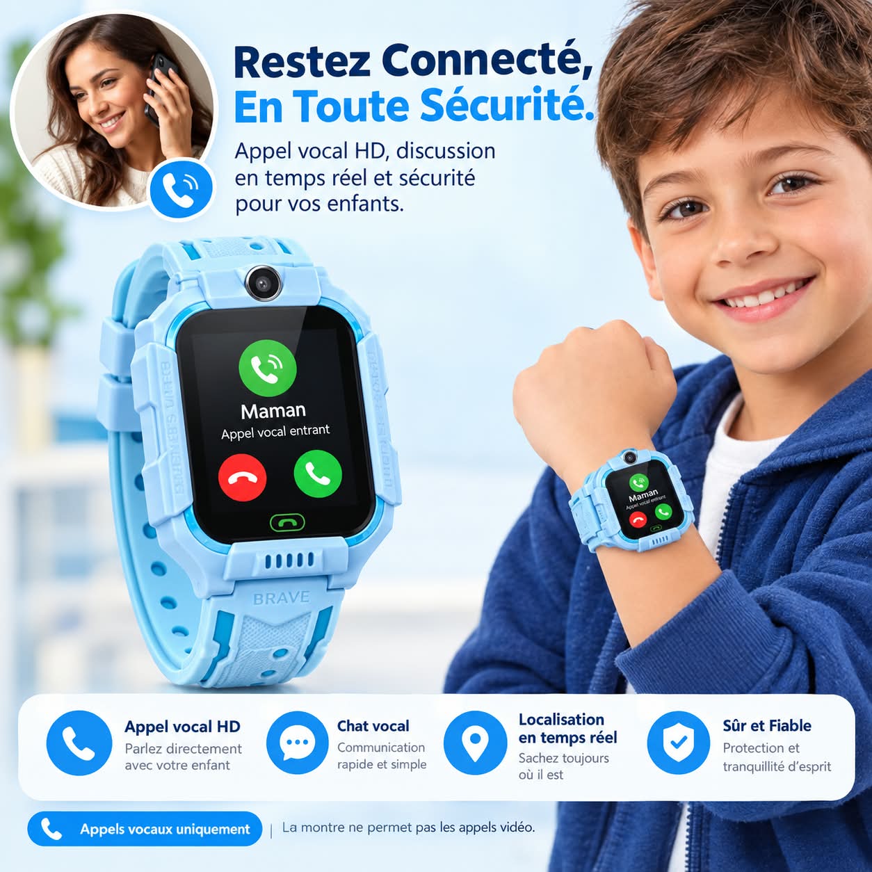Montre pour enfant carte sim gps c2030 - الصورة 5